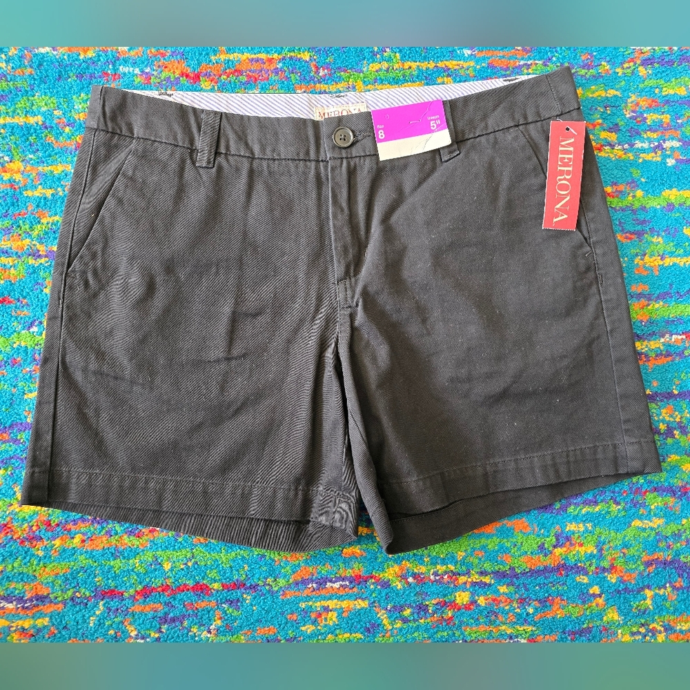 NWT Merona‎ Women's Black Size 8, 5" Inseam Shorts